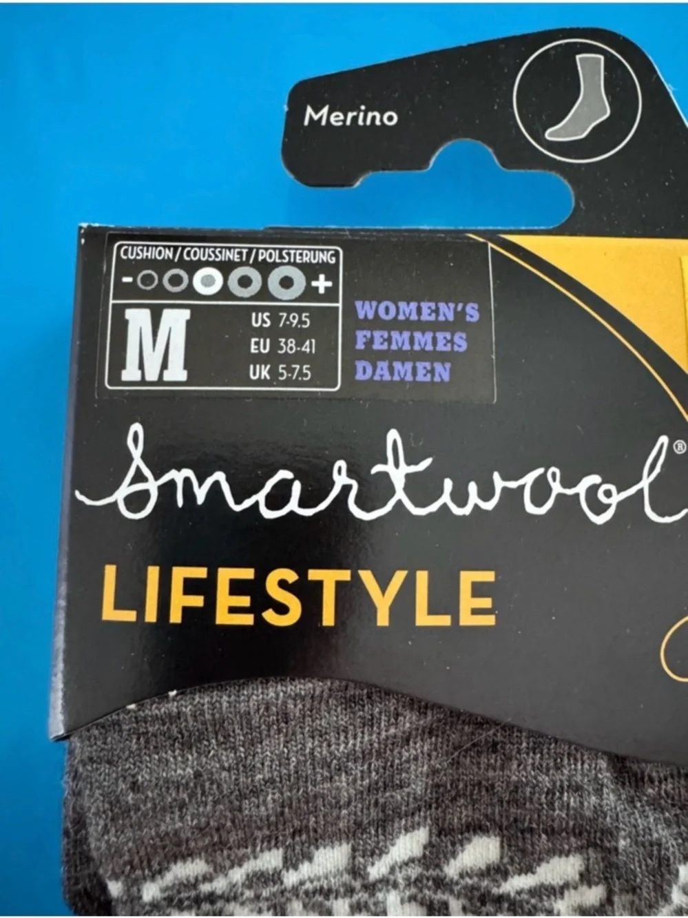 NWT Smartwool Gray Floral Pattern Lifestyle Merino Socks - Picture 2 of 4
